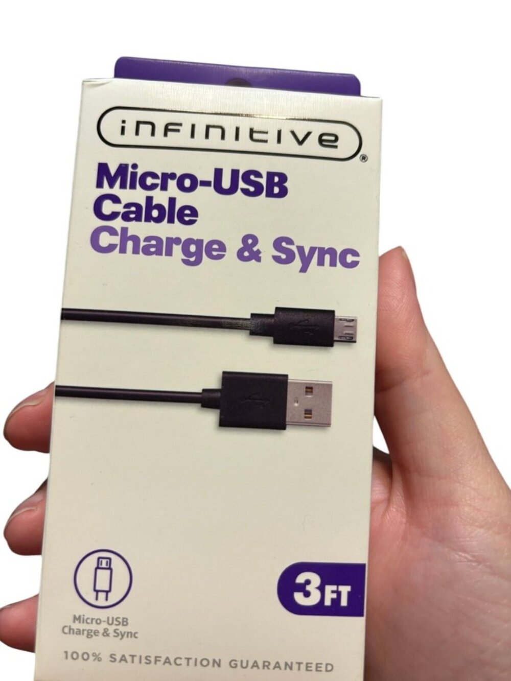Infinitive Micro‑USB Charge & Sync Cable – 3 FT – NEW